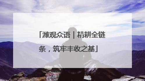 潍观众语｜精耕全链条，筑牢丰收之基