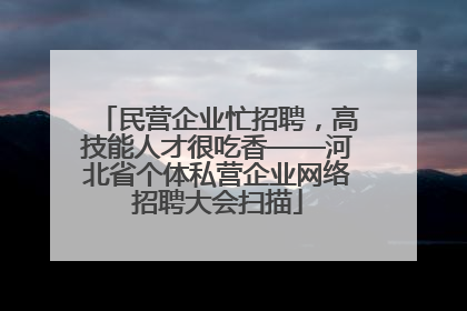 民营企业忙招聘，高技能人才很吃香——河北省个体私营企业网络招聘大会扫描