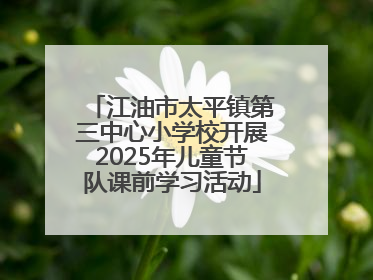 江油市太平镇第三中心小学校开展2025年儿童节队课前学习活动