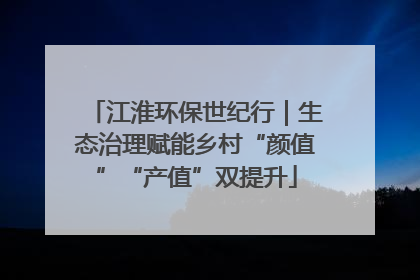 江淮环保世纪行｜生态治理赋能乡村“颜值”“产值”双提升