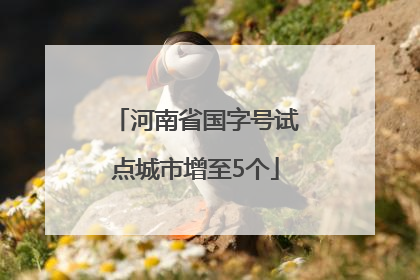 河南省国字号试点城市增至5个