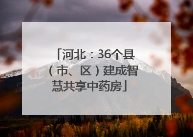 河北：36个县（市、区）建成智慧共享中药房