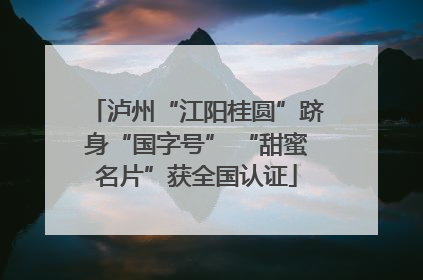 泸州“江阳桂圆”跻身“国字号” “甜蜜名片”获全国认证