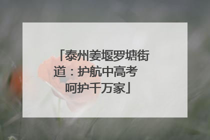 泰州姜堰罗塘街道：护航中高考 呵护千万家