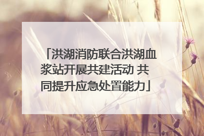 洪湖消防联合洪湖血浆站开展共建活动 共同提升应急处置能力