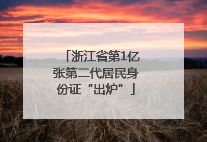 浙江省第1亿张第二代居民身份证“出炉”