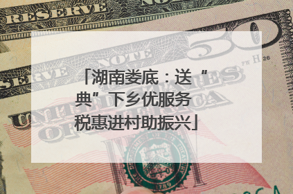 湖南娄底：送“典”下乡优服务 税惠进村助振兴