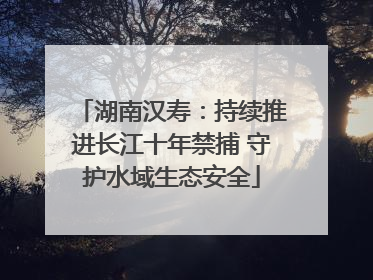 湖南汉寿：持续推进长江十年禁捕 守护水域生态安全