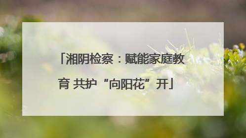 湘阴检察：赋能家庭教育 共护“向阳花”开