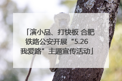 演小品、打快板 合肥铁路公安开展“5.26我爱路”主题宣传活动