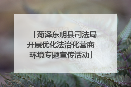 菏泽东明县司法局开展优化法治化营商环境专题宣传活动