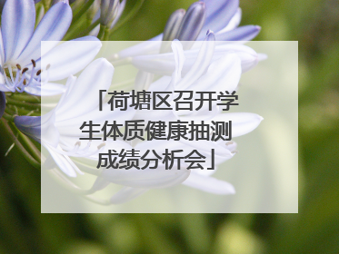 荷塘区召开学生体质健康抽测成绩分析会