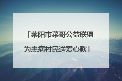 莱阳市菜哥公益联盟为患病村民送爱心款