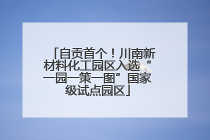 自贡首个！川南新材料化工园区入选“一园一策一图”国家级试点园区