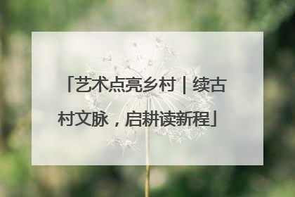 艺术点亮乡村｜续古村文脉，启耕读新程