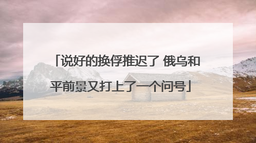 说好的换俘推迟了 俄乌和平前景又打上了一个问号