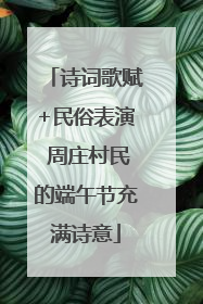 诗词歌赋+民俗表演 周庄村民的端午节充满诗意