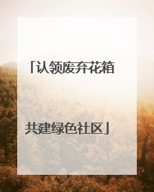 认领废弃花箱 共建绿色社区