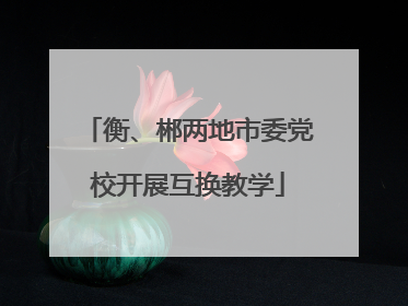 衡、郴两地市委党校开展互换教学