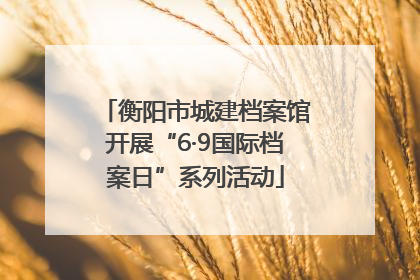 衡阳市城建档案馆开展“6·9国际档案日”系列活动