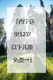 西宁这里12岁以下儿童免票→