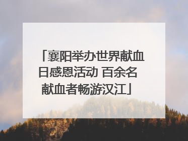 襄阳举办世界献血日感恩活动 百余名献血者畅游汉江