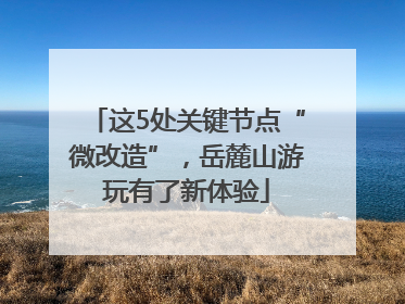 这5处关键节点“微改造”，岳麓山游玩有了新体验
