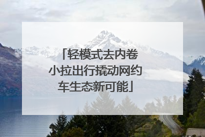 轻模式去内卷 小拉出行撬动网约车生态新可能