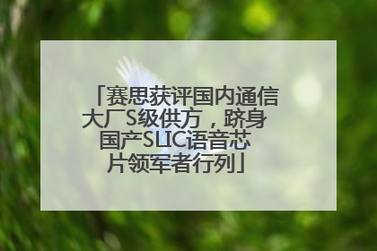 赛思获评国内通信大厂S级供方，跻身国产SLIC语音芯片领军者行列