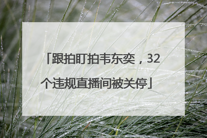 跟拍盯拍韦东奕，32个违规直播间被关停