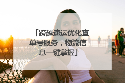 跨越速运优化查单号服务，物流信息一键掌握