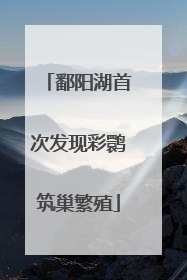鄱阳湖首次发现彩鹮筑巢繁殖