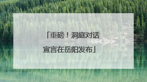 重磅！洞庭对话宣言在岳阳发布