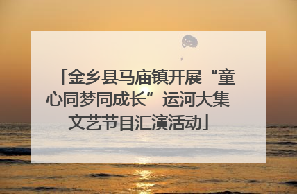 金乡县马庙镇开展“童心同梦同成长”运河大集文艺节目汇演活动