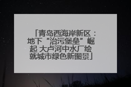 青岛西海岸新区：地下“治污堡垒”崛起 大卢河中水厂绘就城市绿色新图景
