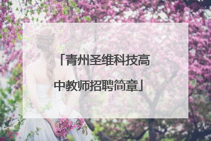 青州圣维科技高中教师招聘简章