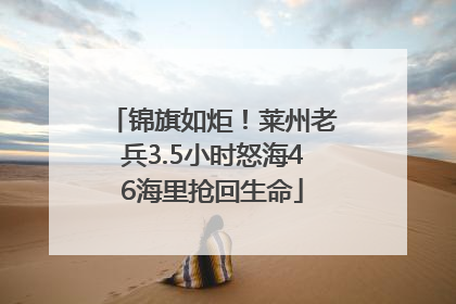 锦旗如炬！莱州老兵3.5小时怒海46海里抢回生命