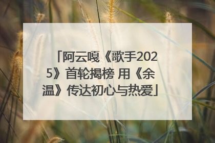 阿云嘎《歌手2025》首轮揭榜 用《余温》传达初心与热爱