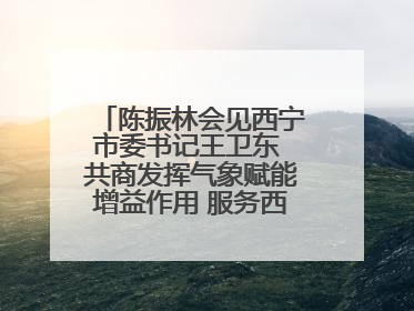 陈振林会见西宁市委书记王卫东 共商发挥气象赋能增益作用 服务西宁经济社会高质量发展