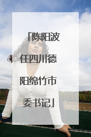 陈阳波任四川德阳绵竹市委书记