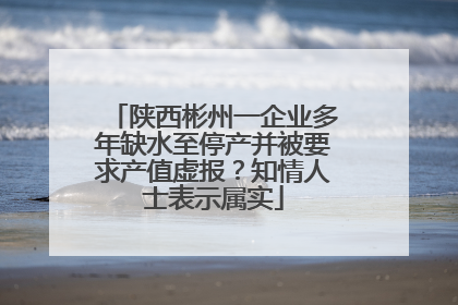 陕西彬州一企业多年缺水至停产并被要求产值虚报？知情人士表示属实