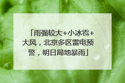 雨强较大+小冰雹+大风，北京多区雷电预警，明日局地暴雨
