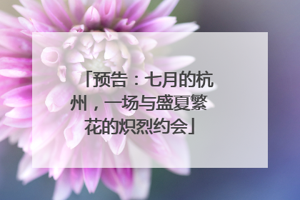 预告：七月的杭州，一场与盛夏繁花的炽烈约会