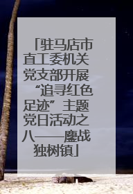 驻马店市直工委机关党支部开展“追寻红色足迹”主题党日活动之八——鏖战独树镇