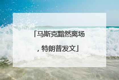 马斯克黯然离场，特朗普发文
