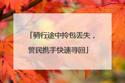 骑行途中拎包丢失，警民携手快速寻回