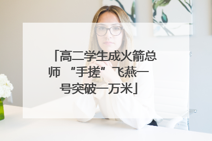 高二学生成火箭总师 “手搓”飞燕一号突破一万米