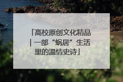高校原创文化精品｜一部“蜗居”生活里的温情史诗