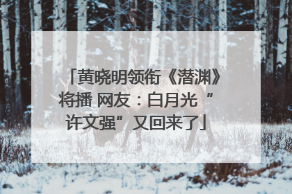 黄晓明领衔《潜渊》将播 网友：白月光“许文强”又回来了