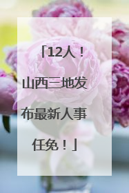12人！山西三地发布最新人事任免！